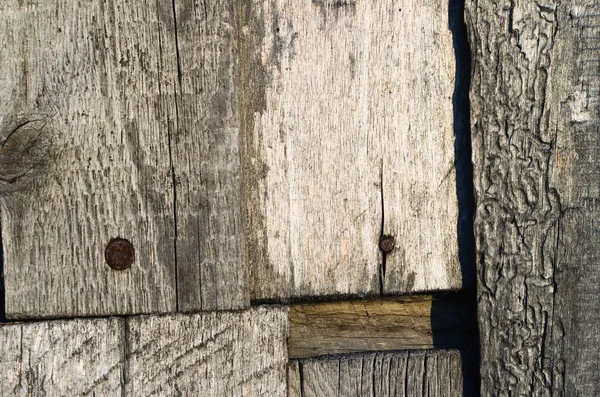 Παλιές ξύλινες σανίδες με υφή και τα νύχια — Φωτογραφία Αρχείου
