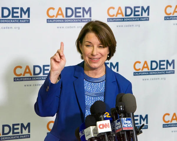 Long Beach Novembro 2019 Candidata Presidencial Amy Klobuchar Falando Convenção — Fotografia de Stock