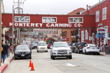 Monterey, CA - Jan 1, 2020: City of Monterey re-named Ocean View Ave Cannery Row in honor of John Steinbeck and his novel that described a colorful past set amid the cannery culture of the time