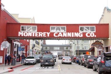 Monterey, CA - Jan 1, 2020: City of Monterey re-named Ocean View Ave Cannery Row in honor of John Steinbeck and his novel that described a colorful past set amid the cannery culture of the time