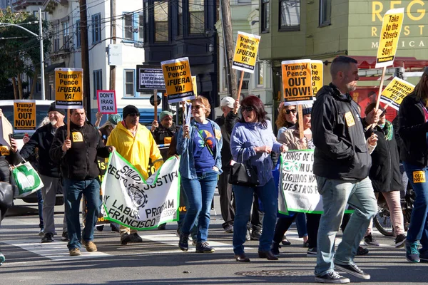 San Francisco Californie Janvier 2020 Des Personnes Non Identifiées Protestent — Photo