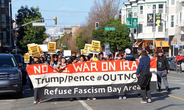 San Francisco Californie Janvier 2020 Des Personnes Non Identifiées Protestent — Photo