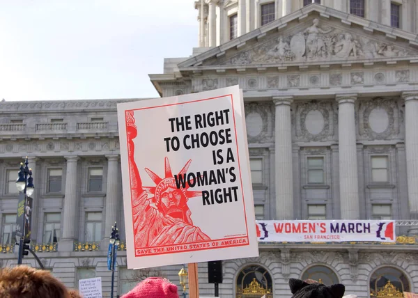 San Francisco Jan 2020 Niet Geïdentificeerde Deelnemers Aan Women March — Stockfoto