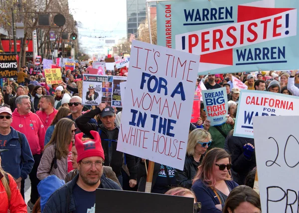 San Francisco Jan 2020 Niet Geïdentificeerde Deelnemers Aan Women March — Stockfoto