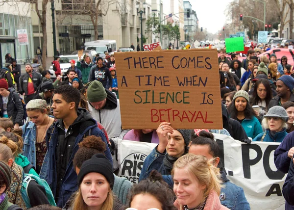 Oakland Jan 2020 Unidentified Participants 6Th Annual Rally March Reclaim — Stockfoto