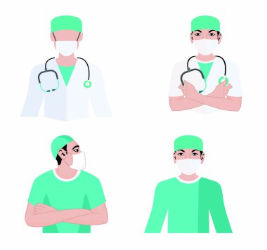 Tıbbi, doktor, cerrah, cerrahi logo tasarım vektör biçimi