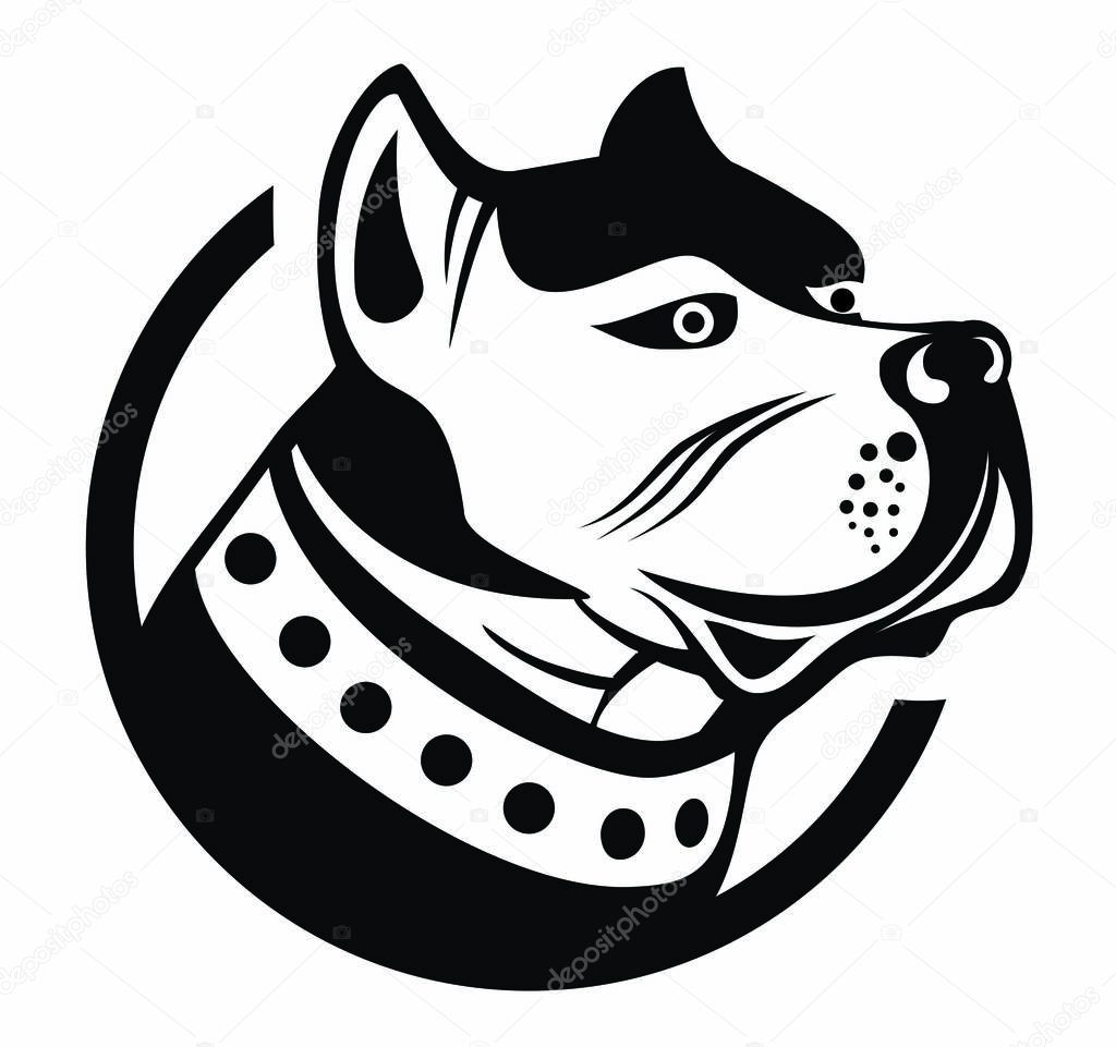 Pitbull dog head logo vector