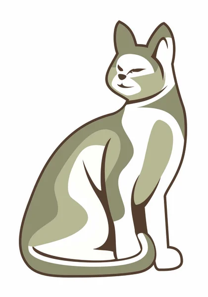 Vector Mascot Illustration Sitting Cat Eps Format — Stock Vector