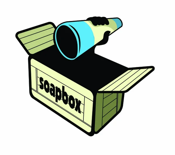 Cartoon Soapbox Logo Design Vector Eps Format — Stock Vector