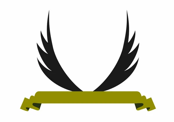 Wings Ribbon Logo Design Vector Eps Format — Stock Vector