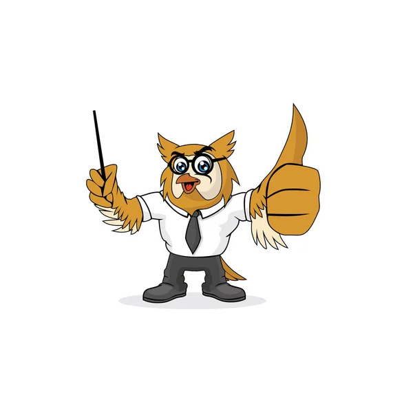 Owl teacher cartoon character vector format