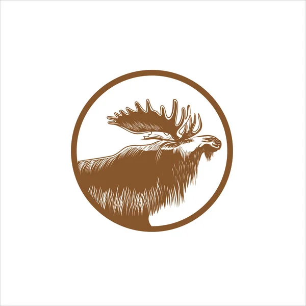Realistyczne Logo Głowy Łosia Ilustracja Projekt Wektor Format Nadaje Się — Wektor stockowy