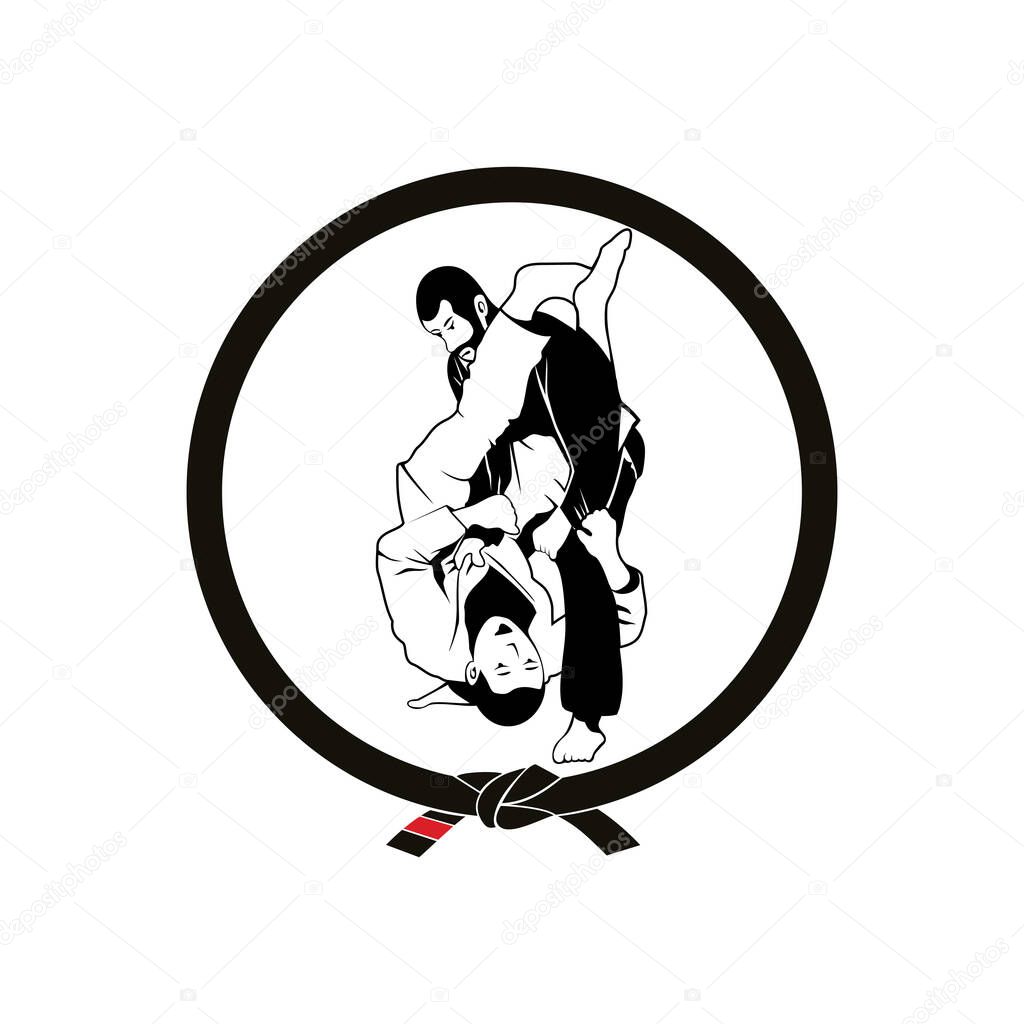 Vector of Jiu jitsu jujitsu locking position character design eps format, suitable for your design needs, logo, illustration, animation, etc.