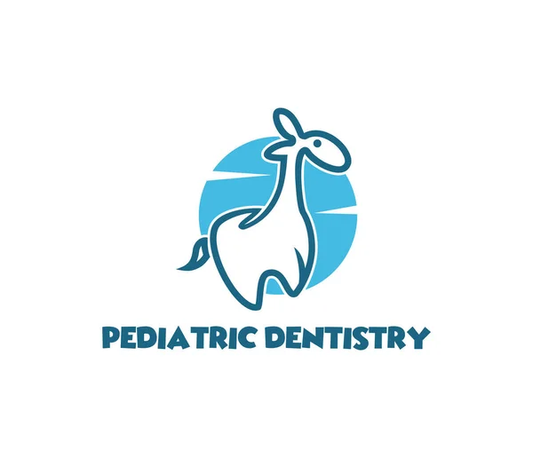 Vector Funny Pedriatic Dentistry Giraffe Tooth Logo Design Eps Format — Stock Vector