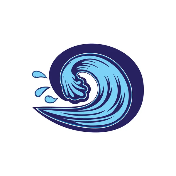 Vector Water Waves Splash Logo Design Eps Format Suitable Your — Stock Vector