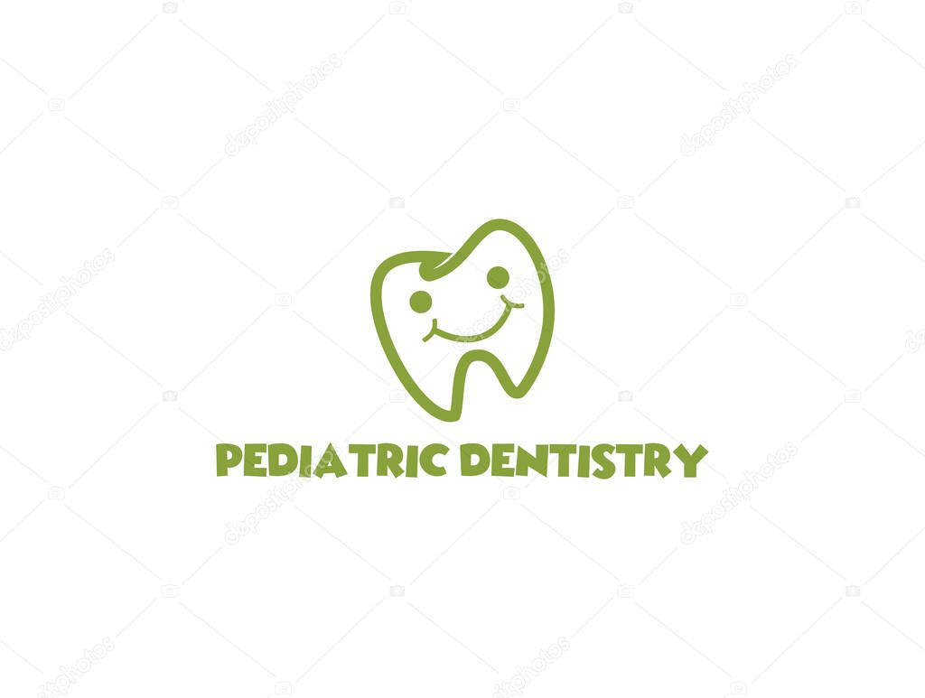 Vector of funny pedriatic dentistry with tooth smiling logo design eps format, suitable for your design needs, logo, illustration, animation, etc.