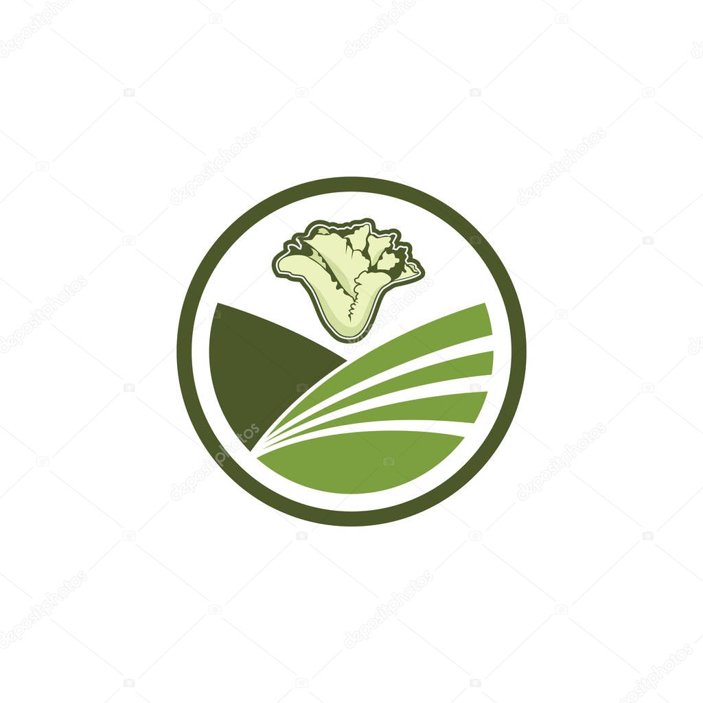Vector of Farm logo design with lettuce icon eps format, suitable for your design needs, logo, illustration, animation, etc.