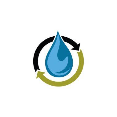 Su Geri Dönüşüm Logosu İmza Biçimi Vektörü, tasarım ihtiyaçlarınız, logonuz, illüstrasyonunuz, animasyonunuz vs. için uygun.