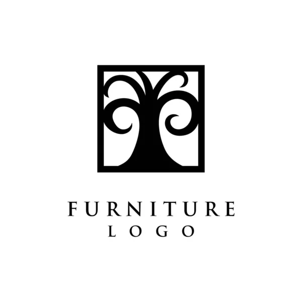 Vector of furniture logo with tree design as icon isolated white bakground eps format, suitable for your design needs, logo, illustration, animation, etc.