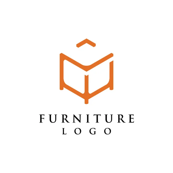 Mobilya Logosunun Kutu Tablosu Tasarımlı Vektörü Izole Edilmiş Beyaz Fırın — Stok Vektör