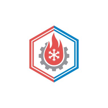 HVAC soğutma ve ısıtma logosu dizayn biçimi vektörü, tasarım ihtiyaçlarınız, logonuz, illüstrasyonunuz, animasyonunuz vs. için uygun.