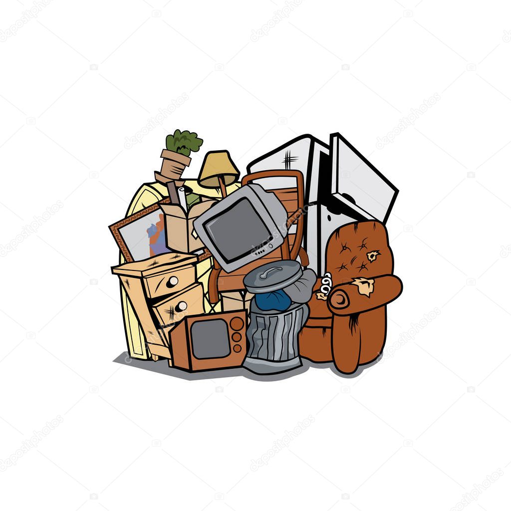 Vector of House junk cartoon design eps format, suitable for your design needs, logo, illustration, animation, etc.