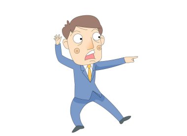 Tek Tarafını Gösteren Bağıran Bir Adamın İmajı