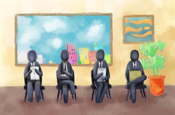 People waiting for the interview.