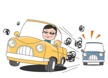 Hız ve diğer Sürücü bir arabayı geçiyor