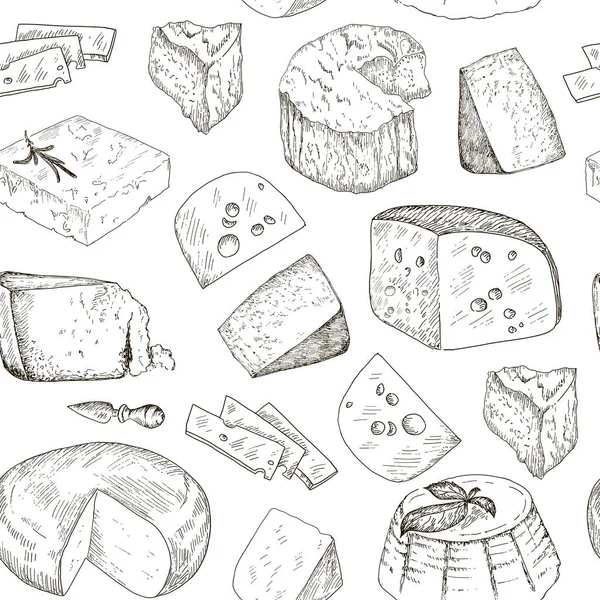 チーズ セット ビンテージの図. — ストックベクタ