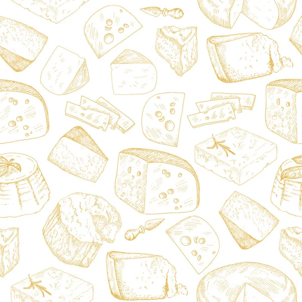 Cheese set vintage illustration. — Stock Vector
