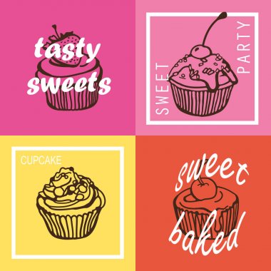 renkli cupcake posterler