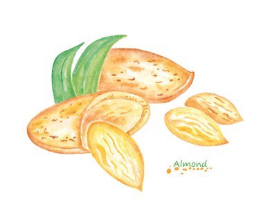 Suluboya badem. El boyalı