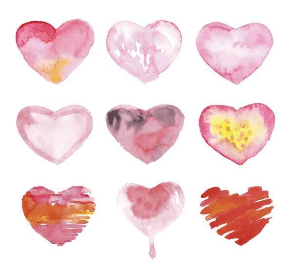 Акварель серця любов — стоковий вектор