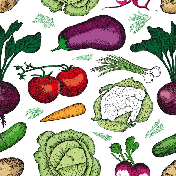 Composición redonda de verduras. Comida saludable. Estilo de arte de línea . — Vector de stock