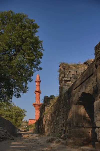 Chand Minar Torre Lua Uma Torre Medieval Daulatabad Também Conhecida — Fotografia de Stock