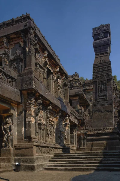 Patrimonio Humanidad Por Unesco Templo Kailash Kailasanatha Uno Los Templos — Foto de Stock