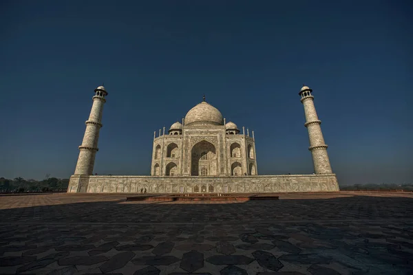 Março 2007 Pôr Sol Mármore Branco Makrana Taj Mahal Contra — Fotografia de Stock