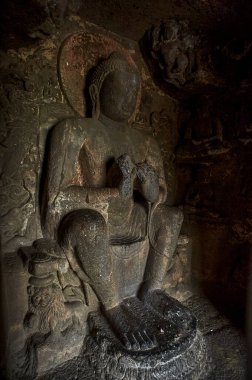 22-sep-2012-Aurangabad Mağaraları Budist Tapınakları 6 ve 7. yüzyıl. Aurangabad şehrinde, Maharashtra INDIA