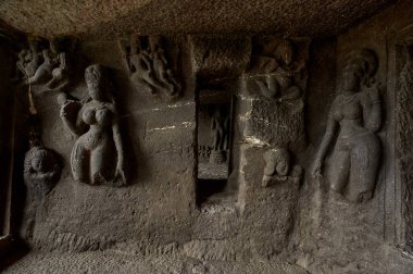 22-sep-2012-Aurangabad Mağaraları Budist Tapınakları 6 ve 7. yüzyıl. Aurangabad şehrinde, Maharashtra INDIA