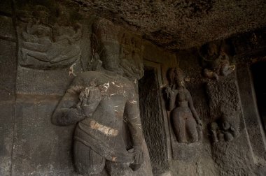 22-sep-2012-Aurangabad Mağaraları Budist Tapınakları 6 ve 7. yüzyıl. Aurangabad şehrinde, Maharashtra INDIA