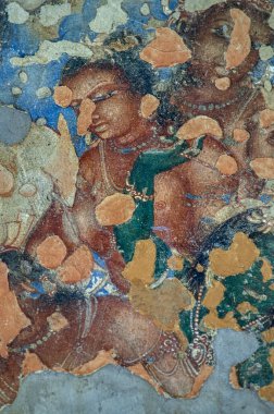 Ajanta duvarı, Aurangabad Maharashtra Hindistan yakınlarındaki UNESCO DÜNYA HerITage sitesini boyuyor.