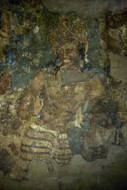 Vajarapani 'nin resmi 1Ajanta Mağarası' nda Aurangabad Maharashtra Hindistanı yakınlarında