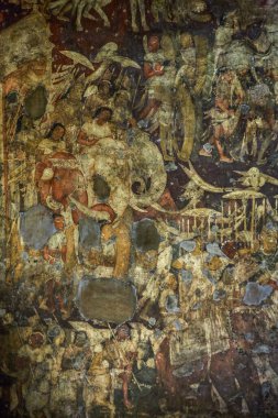 Ajanta duvarı, Aurangabad Maharashtra Hindistan yakınlarındaki UNESCO DÜNYA HerITage sitesini boyuyor.