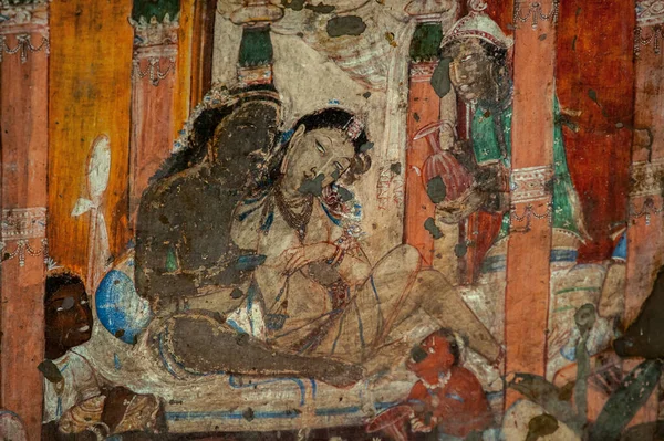 Nove 2011 Ajanta Pittura Murale Sito Heritage Mondiale Unesco Vicino — Foto Stock