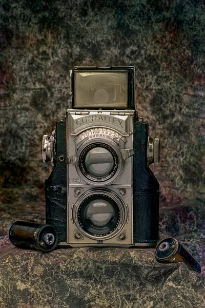 März 2009 Vintage Die Twin Lens Contaflex Ein 35Mm Tlr — Stockfoto