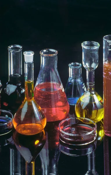 Jun 2008 Концепція Забарвлення Хімічних Речовин Лабораторних Студіях Знімок Мумбаї — стокове фото