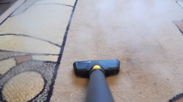 Nettoyant à vapeur tapis sale fumant — Video