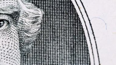 ABD Başkanı Thomas Jefferson 'ın portresini gösteren 2 dolarlık banknotun kayan videosu..