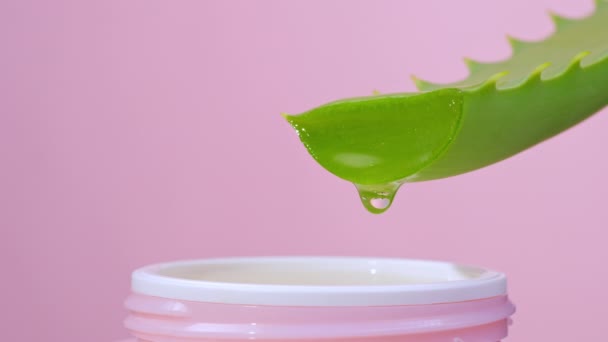 Zumo o gel de aloe vera para crema — Vídeos de Stock